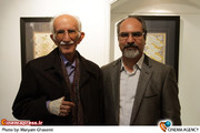 علی شیرازی و غلامحسین امیرخانی درمراسم اختتامیه نمایشگاه خوشنویسی زنده یاد «حبیب الله فضائلی»