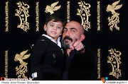 هادی حجازی فر و فرزندش در سی و ششمین جشنواره فیلم فجر