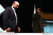 سیروس مقدم و مجید زین العابدین در مراسم اختتامیه نهمین جشنواره مردمی فیلم عمار