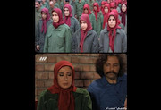 شباهت لباس بازیگر زن این سریال به لباس فرم سازمان منافقین