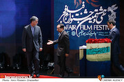 ابراهیم داروغه زاده ، حسین انتظامی و سید عباس صالحی در اختتامیه سی و هشتمین جشنواره فیلم فجر