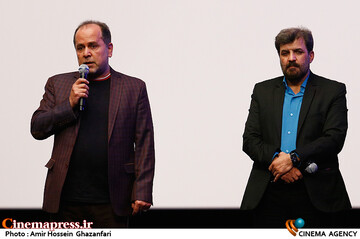 ابراهیم اصغری و علی غفاری در مراسم اکران مردمی فیلم سینمایی «تک تیرانداز»