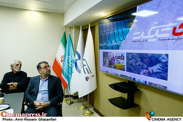 هاشم میرزاخانی و منوچهر شاهسواری در مراسم رونمایی از سامانه بلیتفروشی آیتیکت