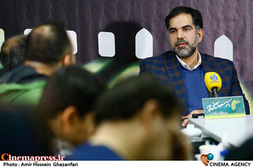مسعود معینی‌پور در نشست خبری چهارمین جشنواره حوزه (اشراق)