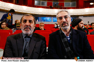محمود سالاری و غلامرضا منتظری در مراسم افتتاحیه چهل‌ویکمین جشنواره بین‌المللی تئاتر فجر