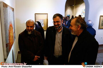 محمدحسین نیرومند و مسعود شجاعی طباطبایی در افتتاحیه پانزدهمین جشنواره هنرهای تجسمی فجر