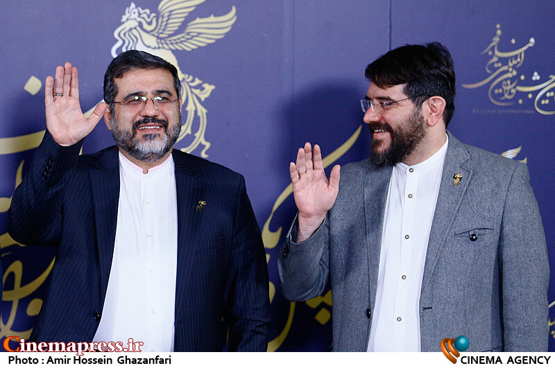 حضور محمدمهدی اسماعیلی وزیر فرهنگ و ارشاد اسلامی و مجتبی امینی در چهل و یکمین جشنواره فیلم فجر