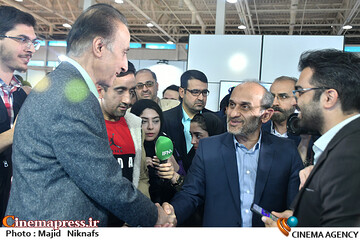 پیمان جبلی و محمدرضا حیاتی در مراسم افتتاح نمایشگاه رصتا