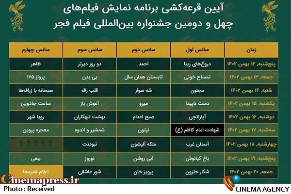 از رونمایی پوستر سرو جشنواره تا تعیین «دروغهای زیبا» به عنوان فیلم افتتاحیه «فجر چهل و دوم»