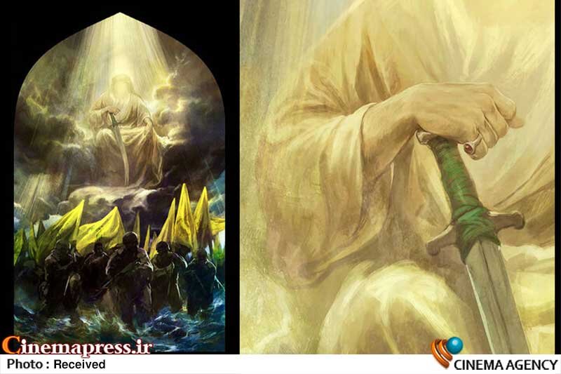 «حسن روح الامین» نقاشی «امیر» خود را به «سیدحسن نصرالله» تقدیم کرد «حسن روح الامین» نقاشی «امیر»